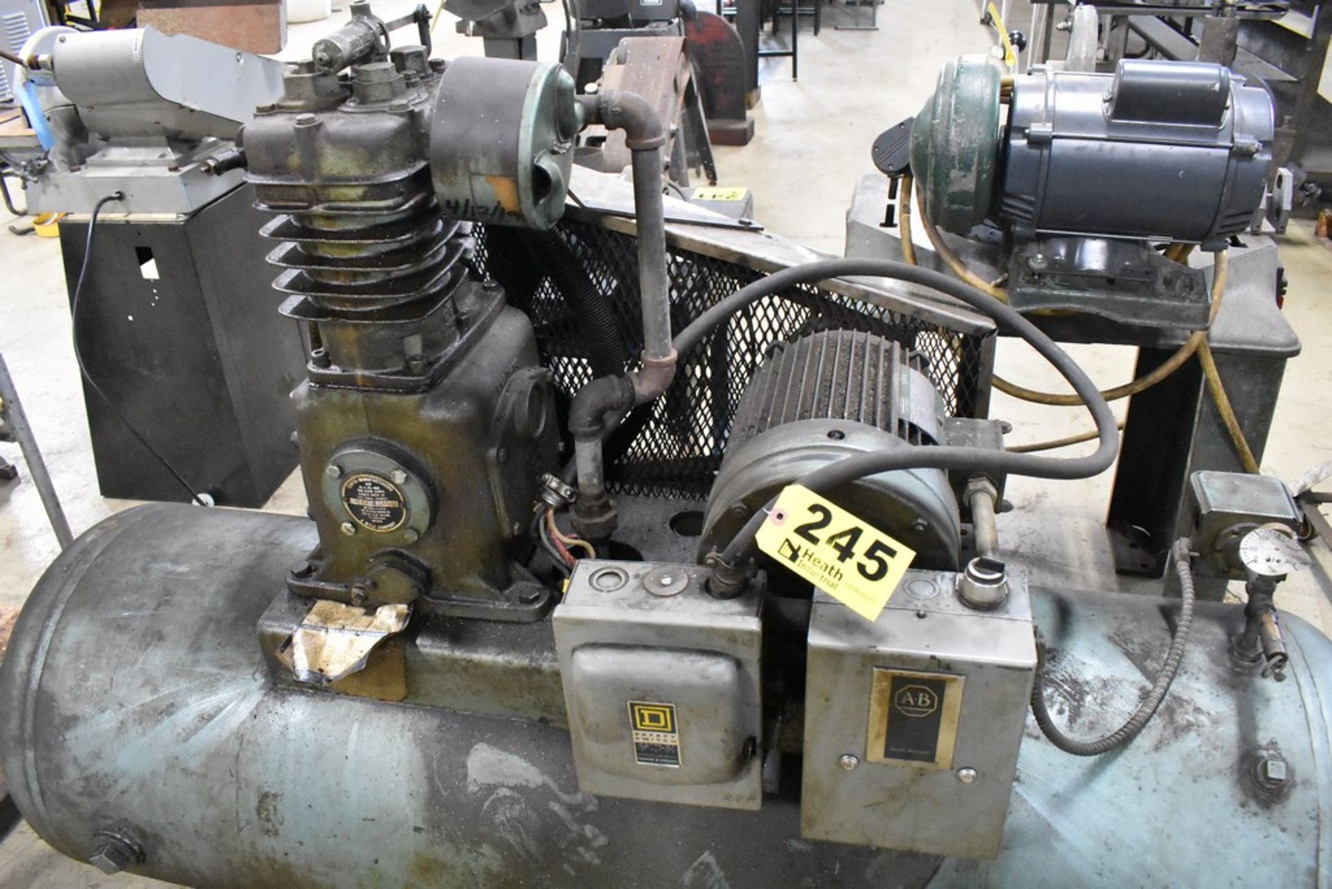 CURTIS 5HP HORIZONTAL TANK MOUNTED AIR COMPRESSOR 230/460V - Image 3 of 4