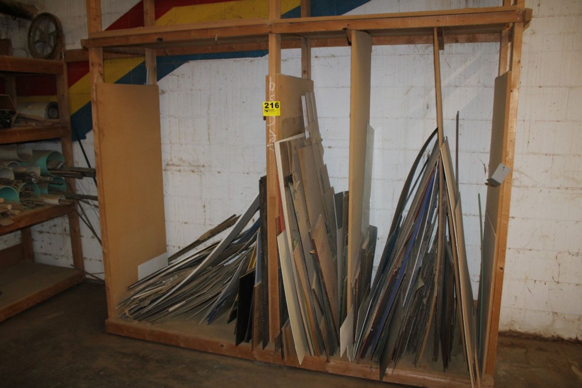ASSORTED LAMINATE SHEETS WITH STORAGE RACK
