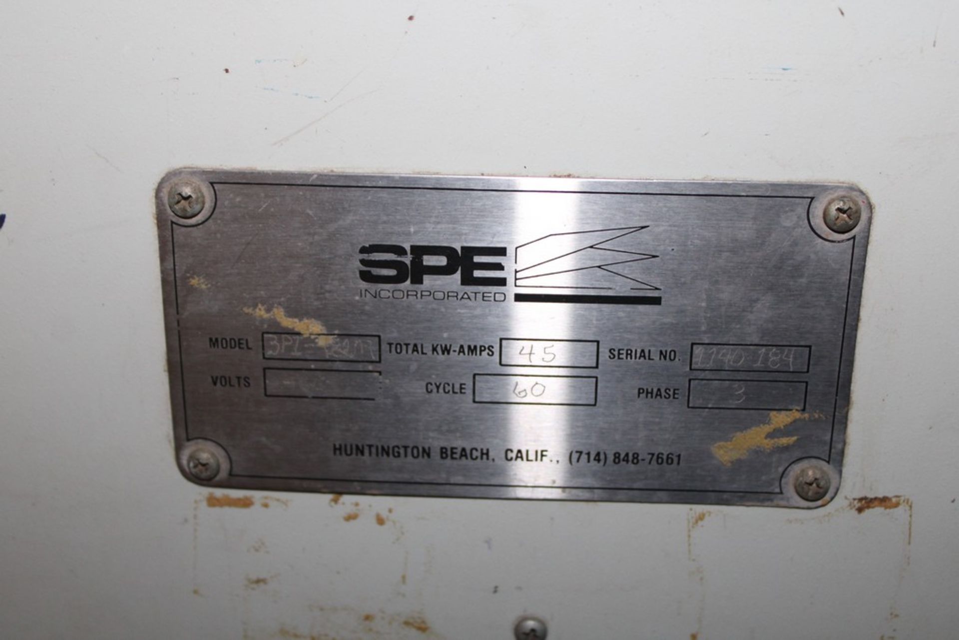 SPE MODEL 3PI-182M UV PASS THRU, S/N 1140-184 - Image 6 of 7