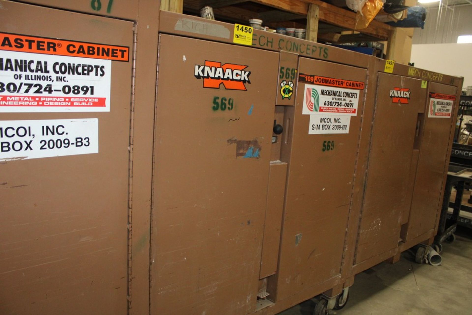 KNAACK MODEL 109 TWO-DOOR PORTABLE GANG BOX, 60" X 30" X 57"