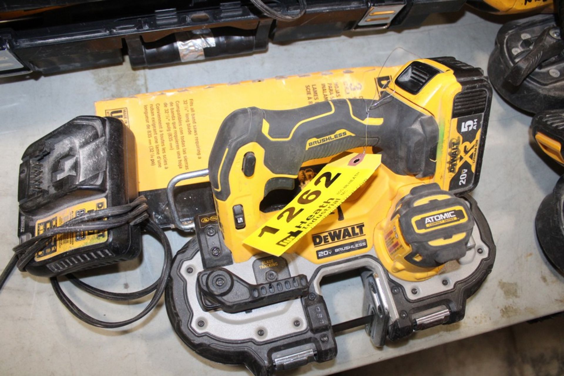 DEWALT MODEL NO, DCS377 20V CORDLESS BANDSAW WITH BATTERY AND CHARGER