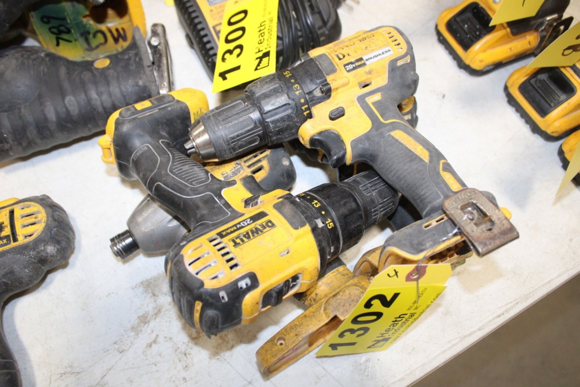 (3) ASSORTED DEWALT CORDLESS DRILLS-TOOLS ONLY, NO BATTERIES OR CHARGERS