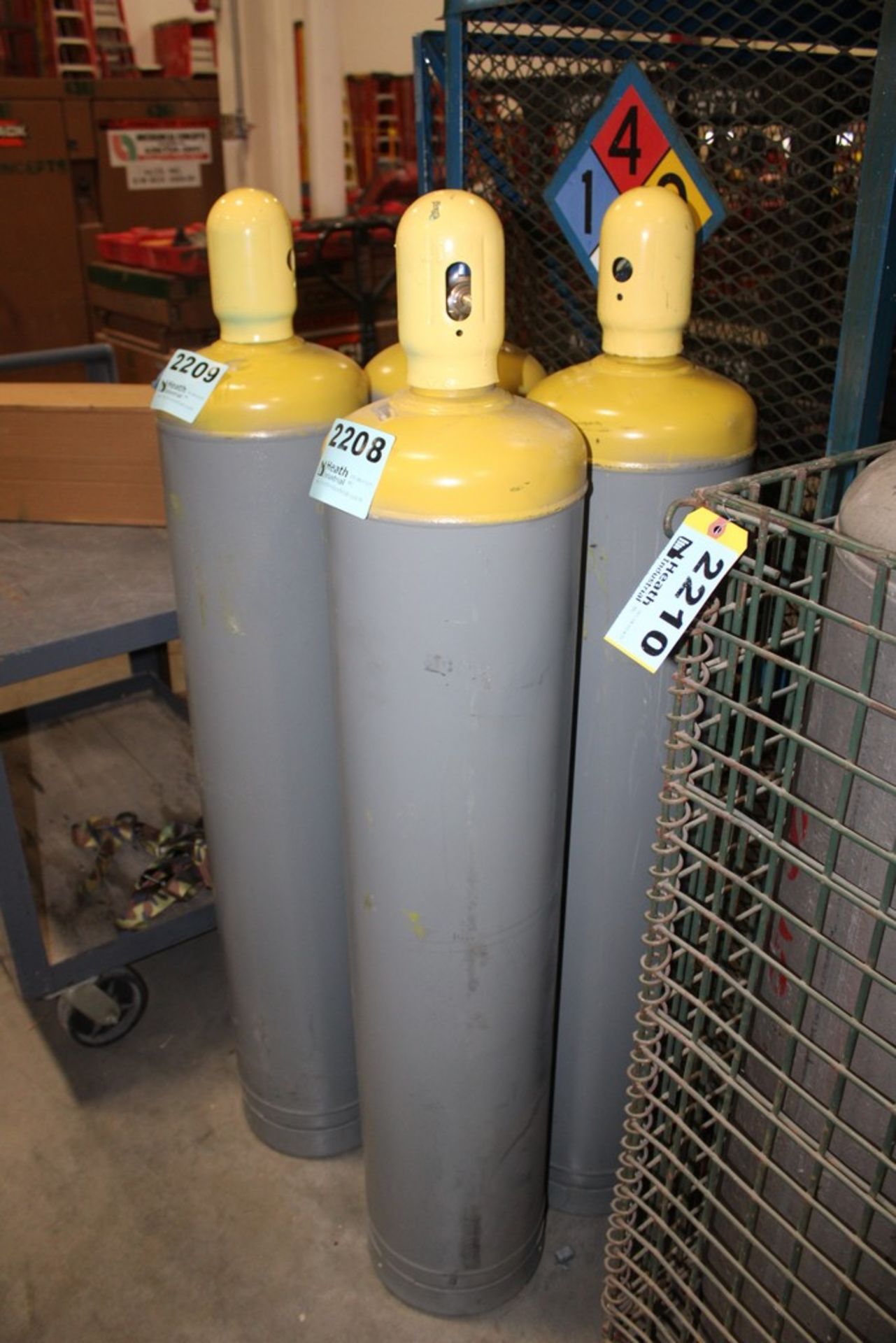 (2) COMPRESSED GAS CYLINDERS 4' TALL