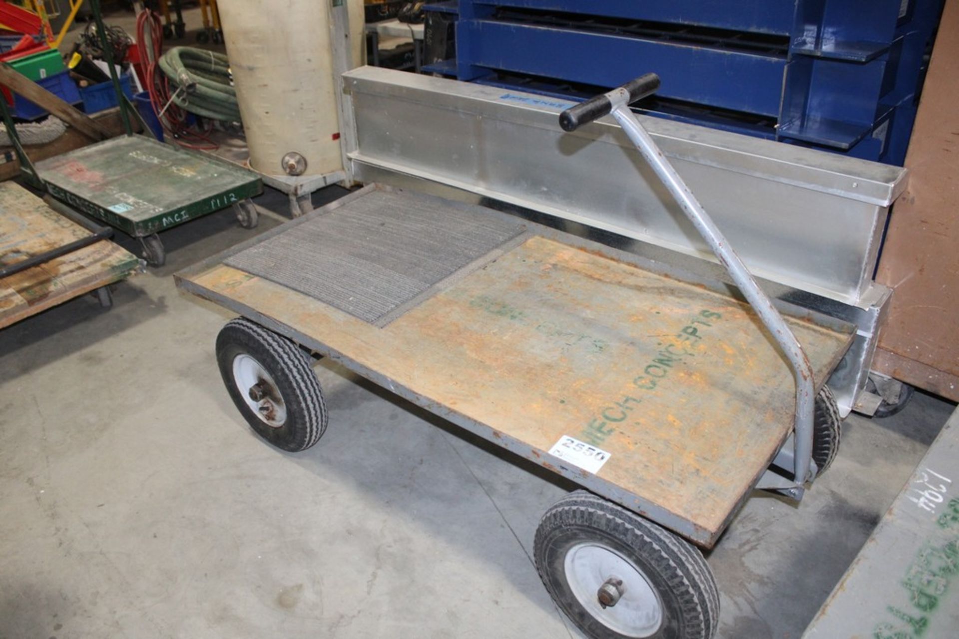 STEEL MATERIAL CART 60" X 30" WITH PNEUMATIC TIRES