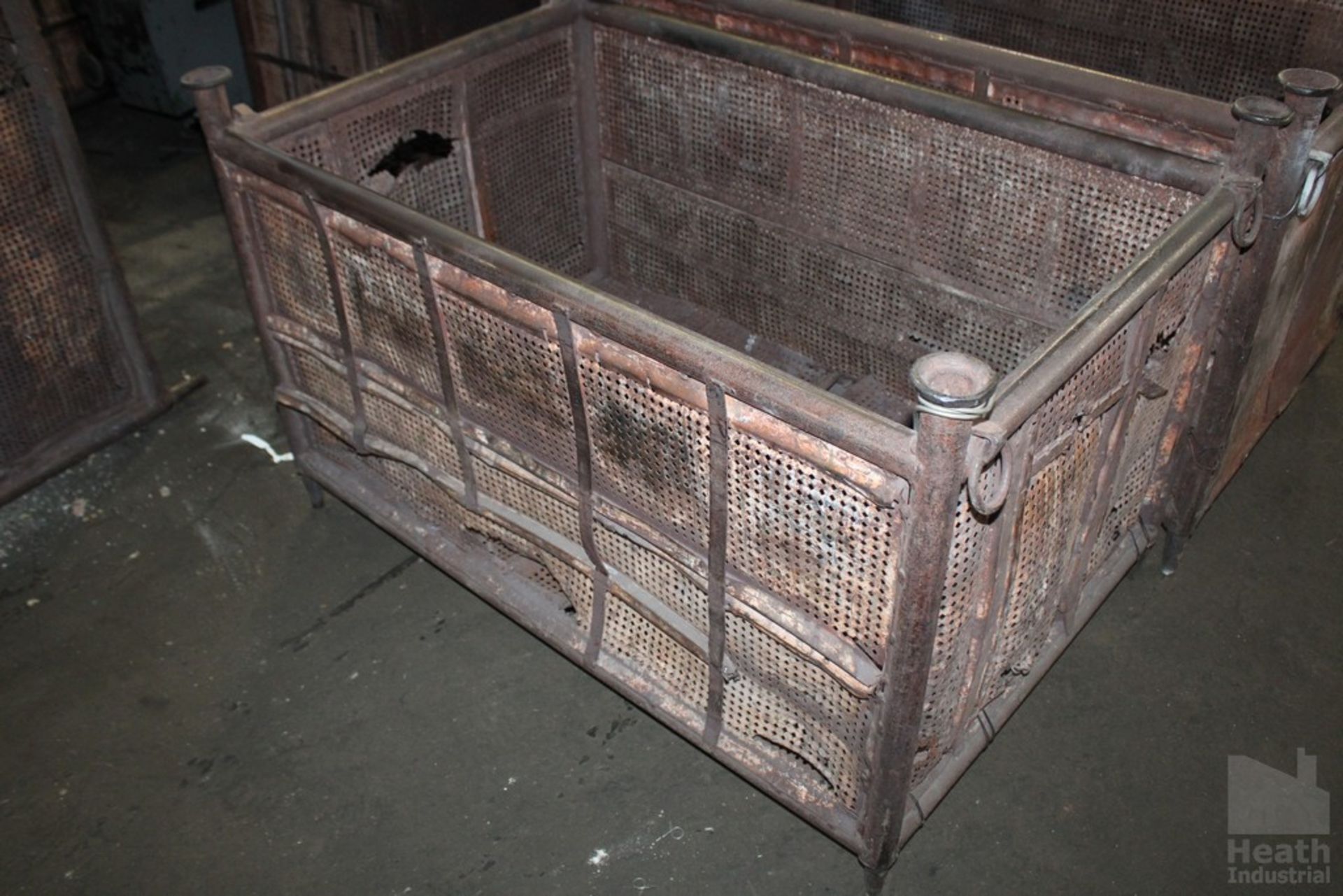 FORKLIFTABLE STACKABLE STEEL MESH CRATE 48" X 30" X 30"
