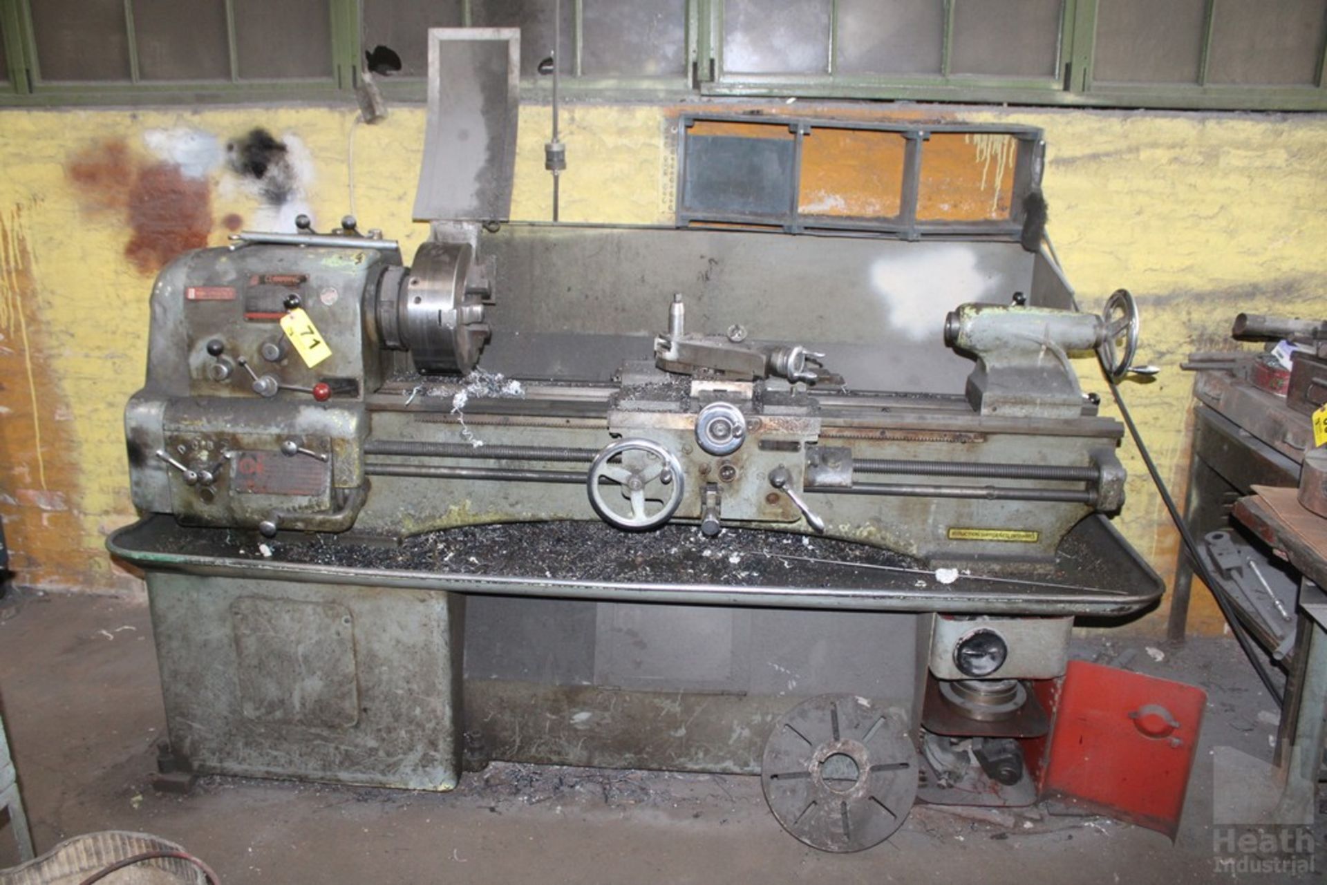 CLAUSING COLCHESTER 15” x 48” TOOLROOM LATHE, S/N F-4750352, 1500 RPM SPINDLE, 3-JAW & 4-JAW CHUCKS,