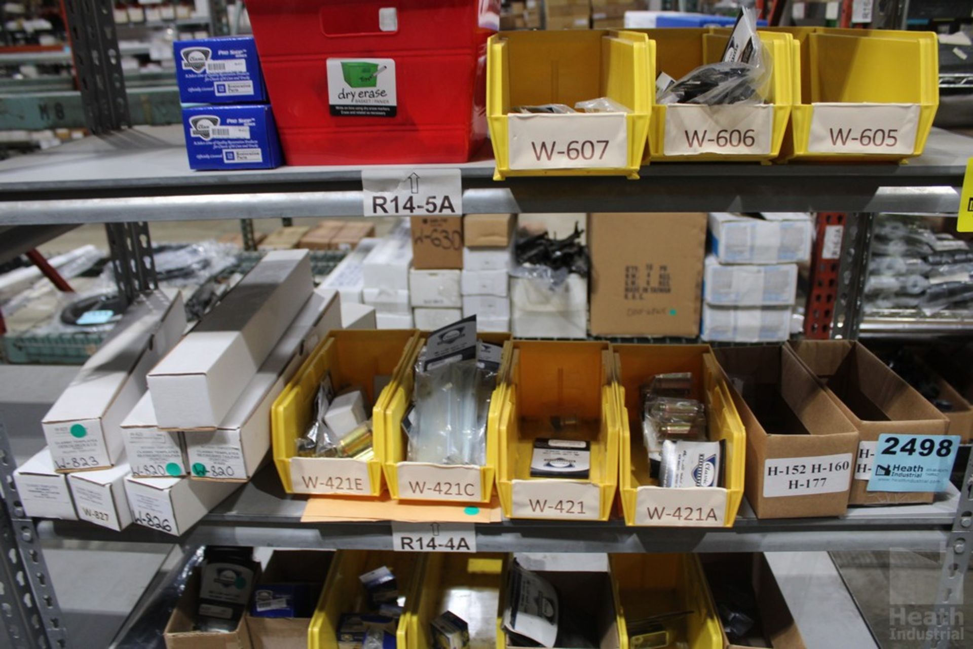 PARTS ON SHELVES, INCLUDING 1969 SS GRILLE EMBLEM, 1967 SS FENDER EMBLEM, DASH LIGHTER RETAINERS, - Image 2 of 4