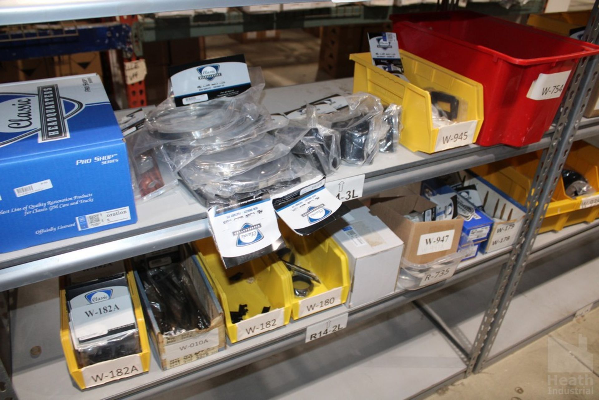 PARTS ON SHELVES, INCLUDING ASSORTED 1967-1968 IDLER ARMS, 1973-1981 SEALED BEAM, 1968 RS - Image 3 of 3