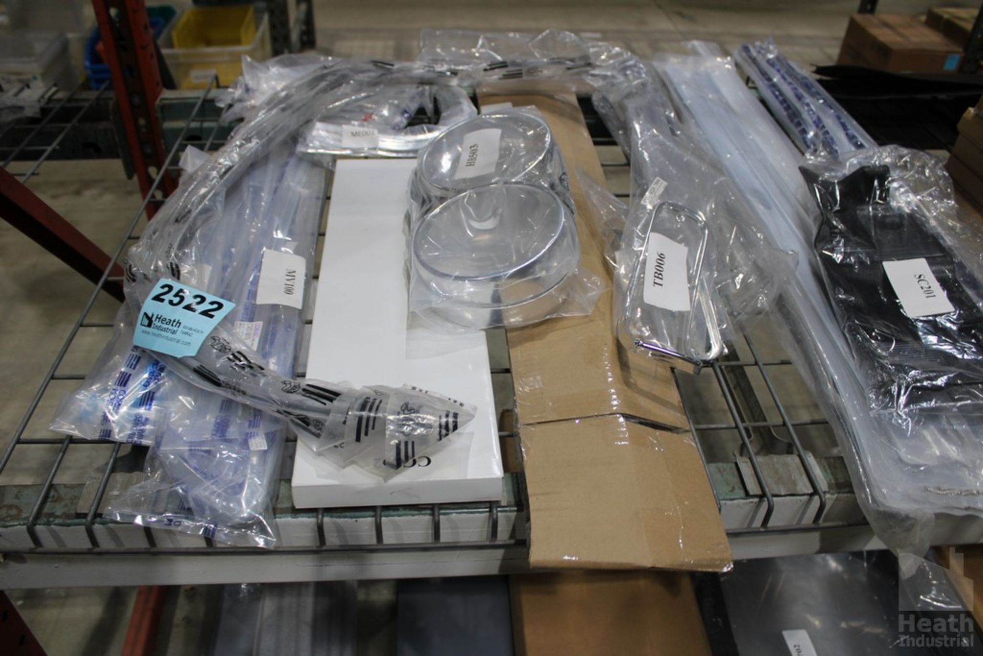 PARTS ON SHELF INCLUDING, WHEEL WELL MOLDING FOR 1969 FIREBIRD, HEADLIGH BEZELS, 1966 TAIL LENS - Image 2 of 5