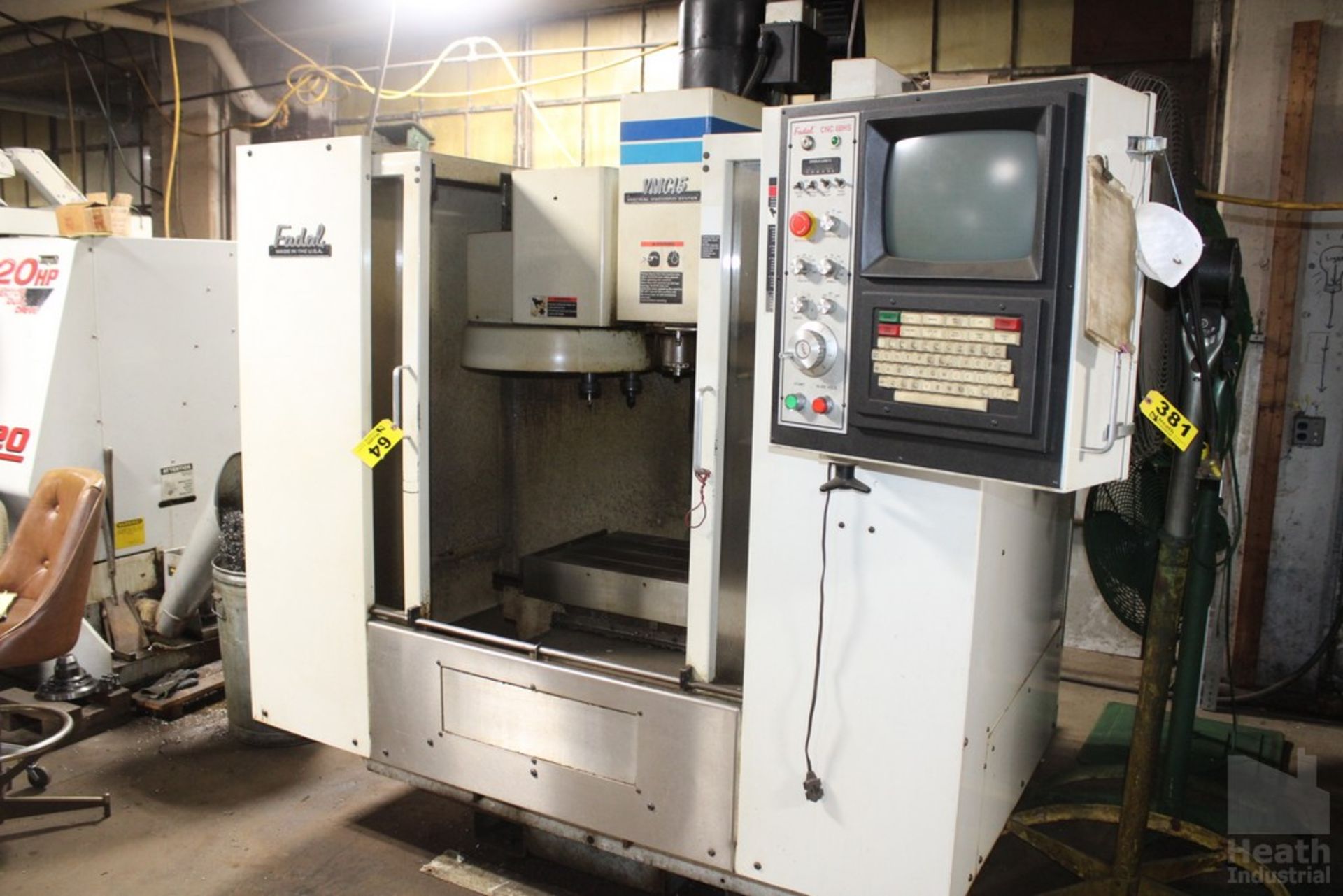 FADAL MODEL VMC-15 CNC VERTICAL MACHINING CENTER, S/N 9504670, 20" X-AXIS TRAVEL, 16" Y-AXIS TRAVEL,