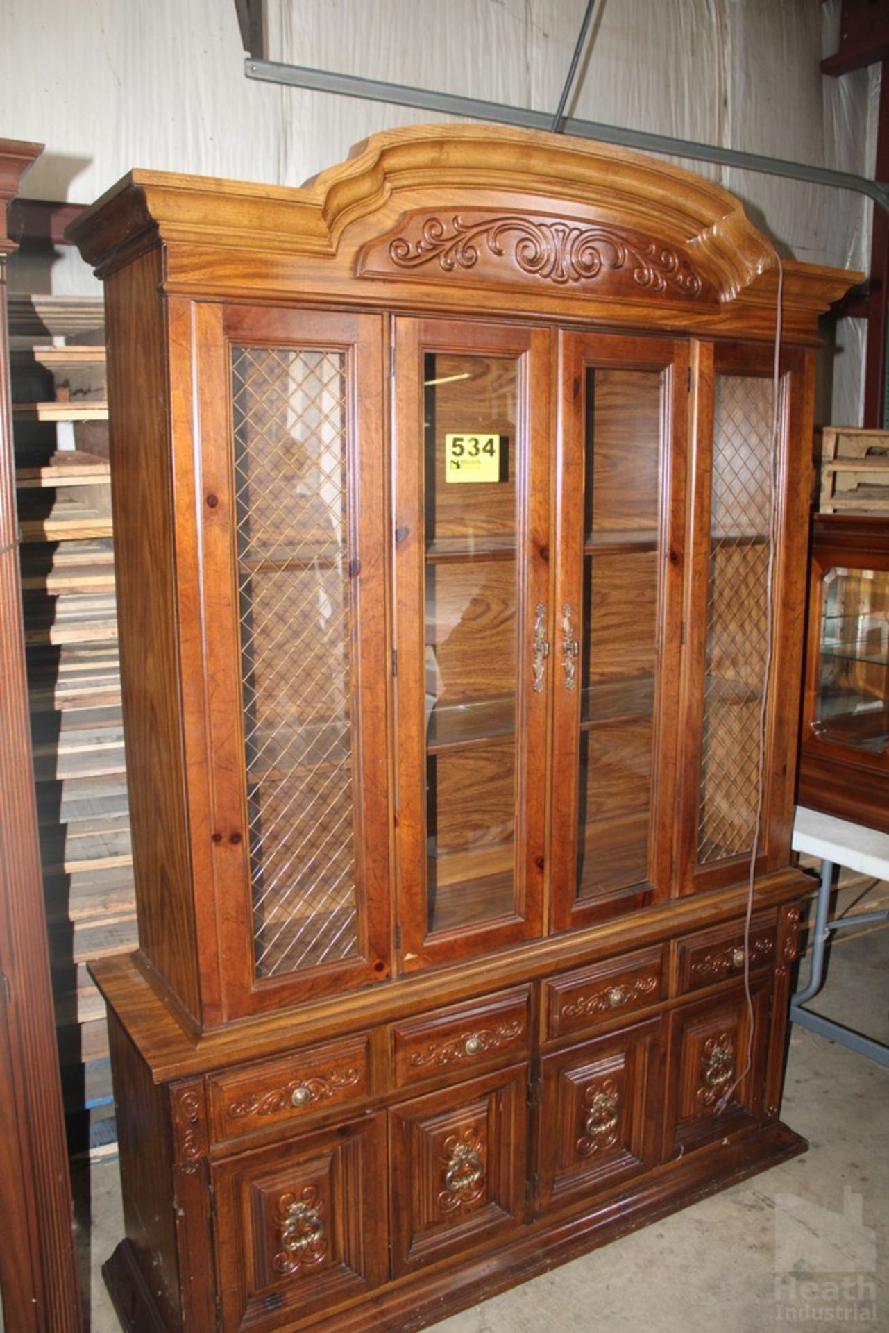 LIGHTED GLASS CHINA CABINET 57" X 18" X 82"