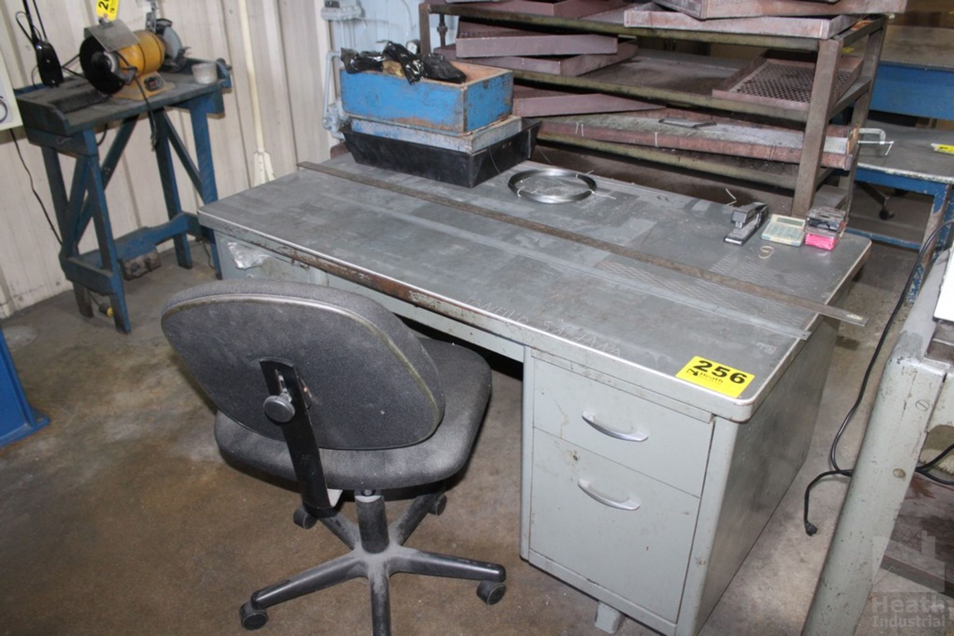 STEEL OFFICE DESK WITH CHAIR