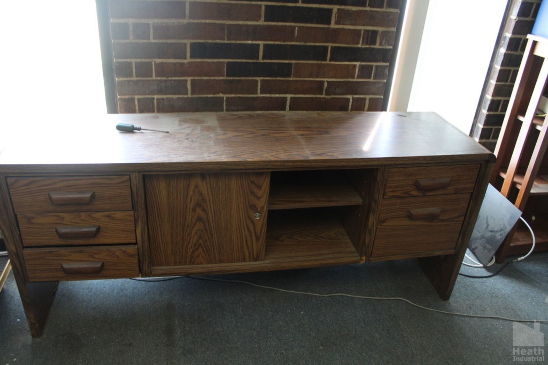 OFFICE DESK, FILE CABINET, CREDENZA AND CHAIR - Image 2 of 2