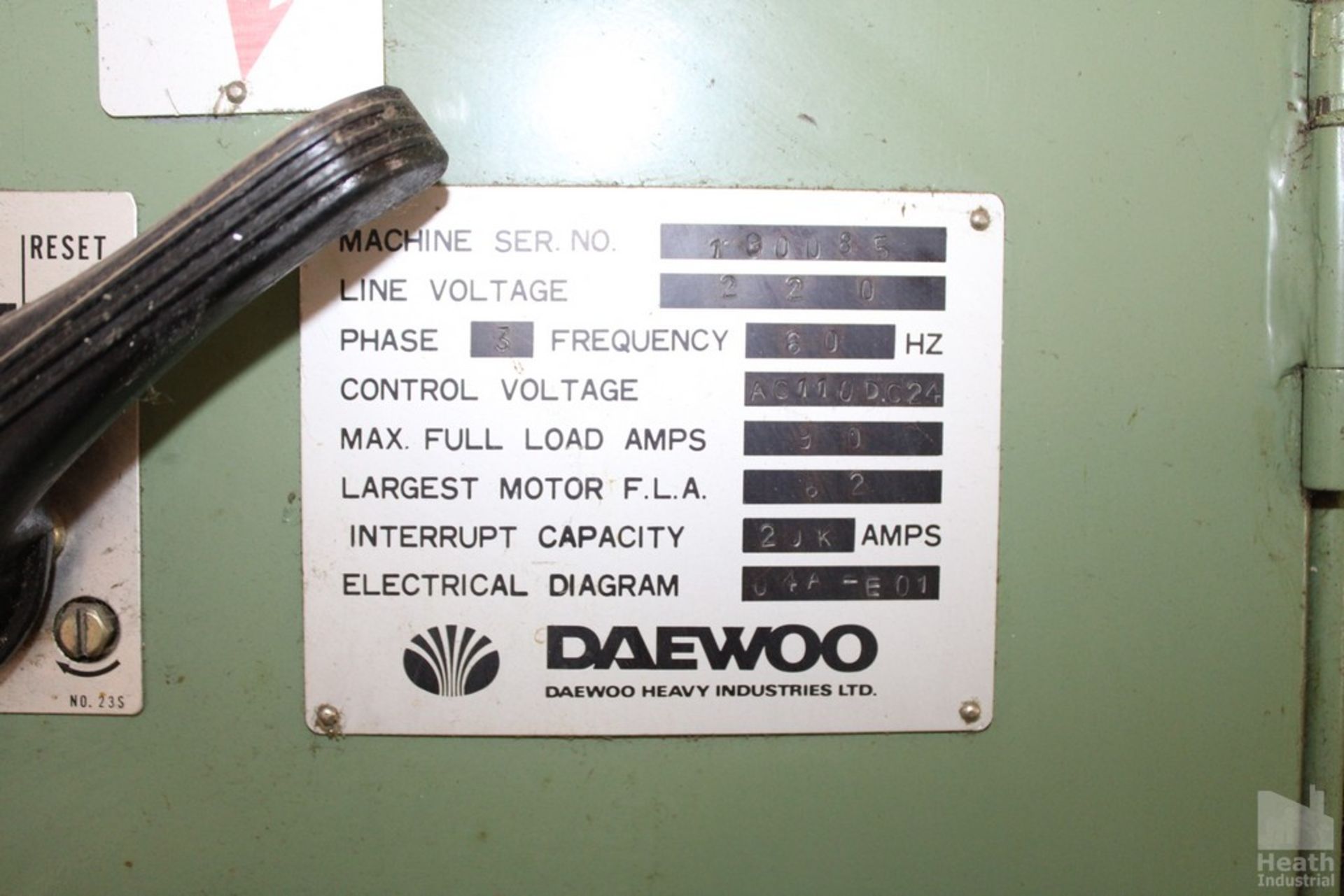 DAEWOO PAN 20 22" X 60" CNC LATHE S/N 190085, 12" 3-JAW CHUCK, (1) 4-STATION TURRET, (1) - STATION - Image 10 of 10