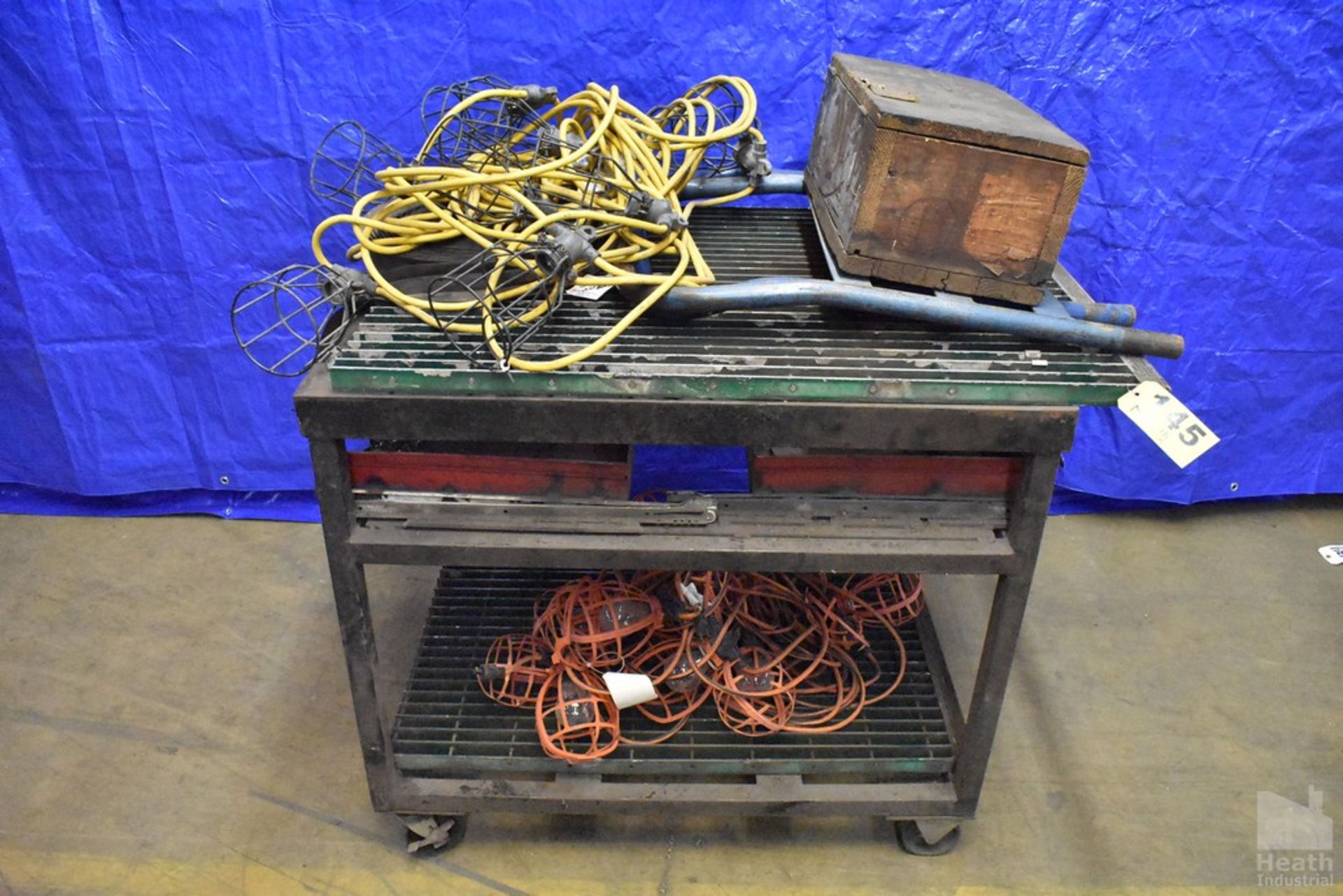 PORTABLE STEEL CART WITH ASSORTED CONTENTS