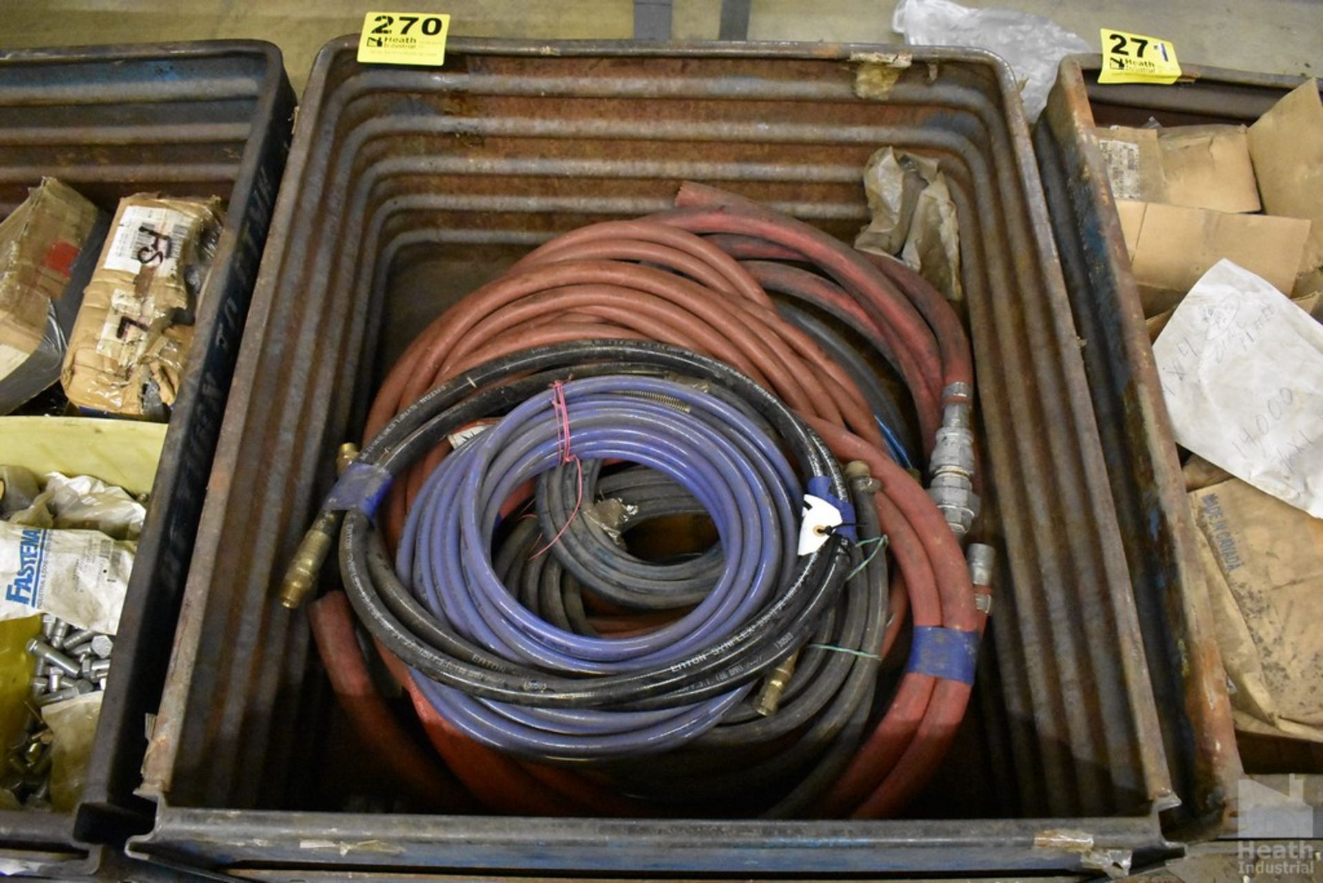 ASSORTED HOSE WITH STEEL BIN