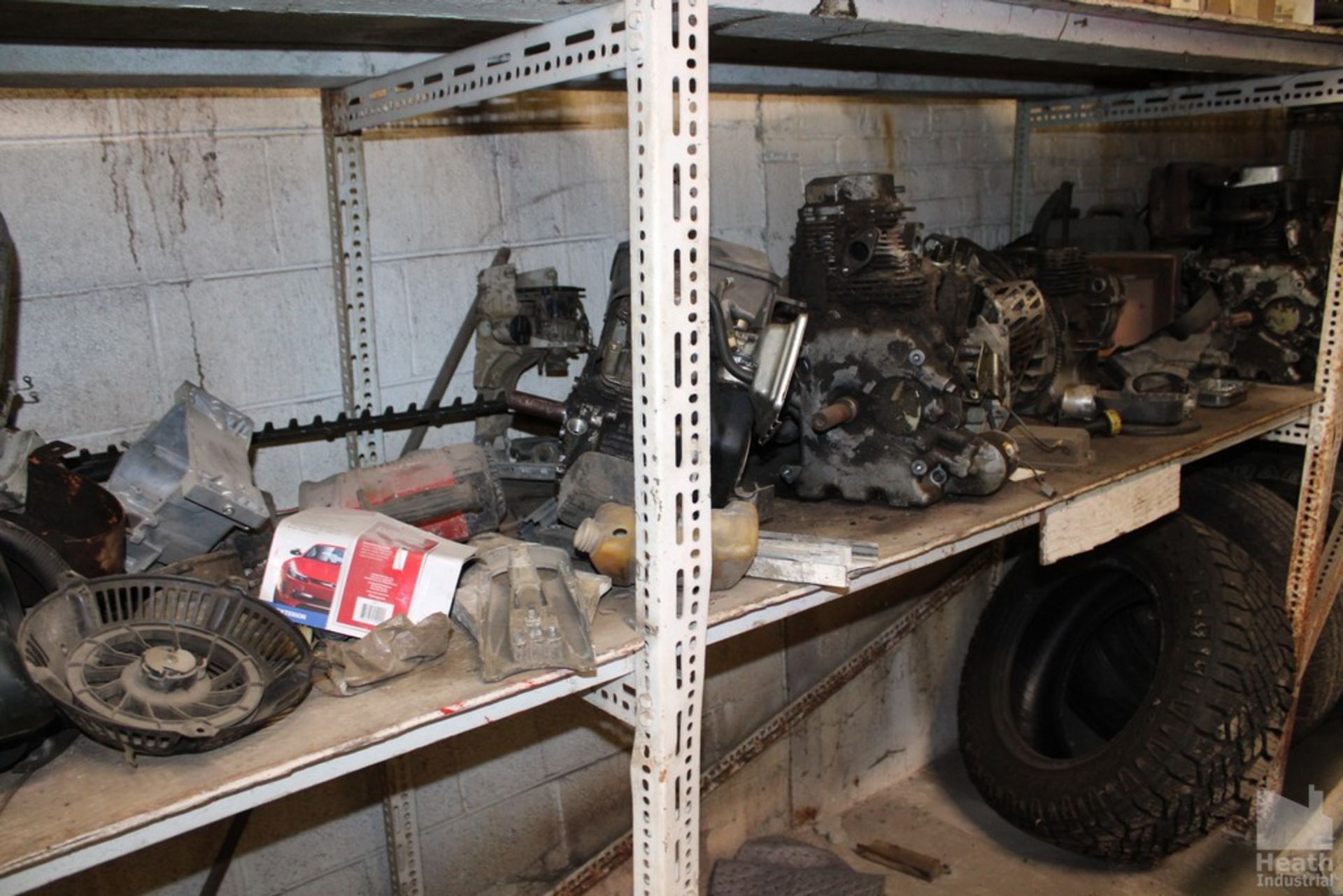 CONTENTS OF SHELVING UNIT WITH MOTORS AND PARTS - Image 2 of 3