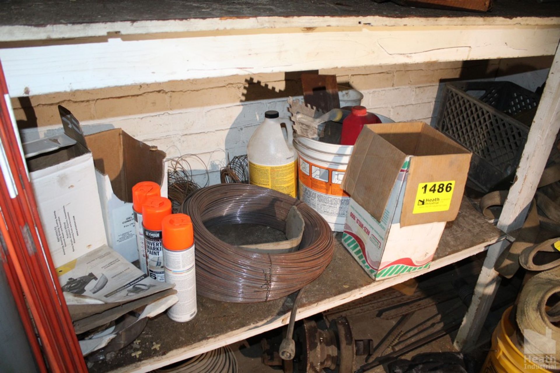 CONTENTS ON SHELF AND FLOOR (STEEL, WIRE, PAINT AND PARTS)