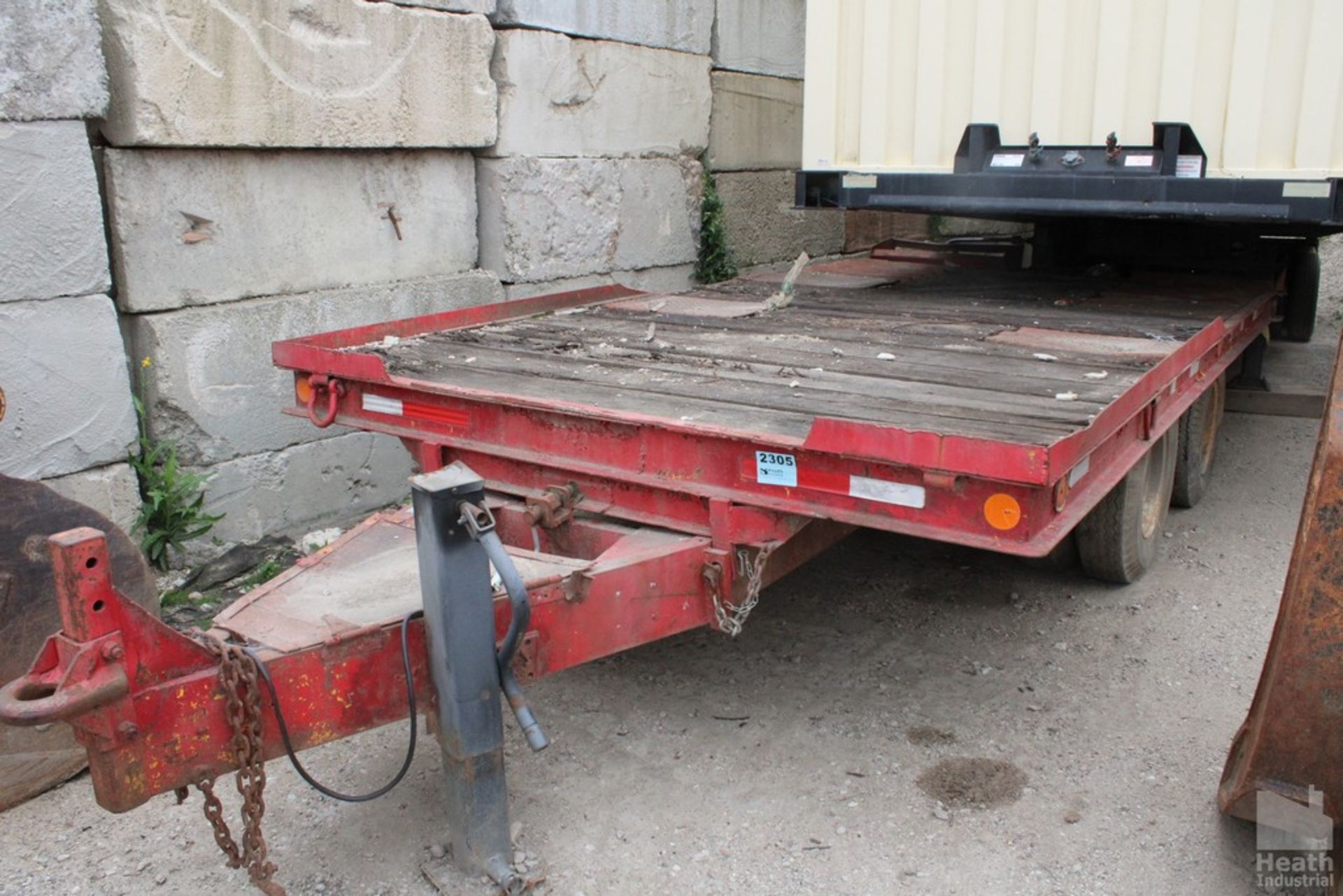2015 HOMEMADE TILT DECK TRAILER WITH 14FT PLUS 2FT BEAVER TAILS X 8FT., TANDEM DUAL AXLE, ELECTRIC