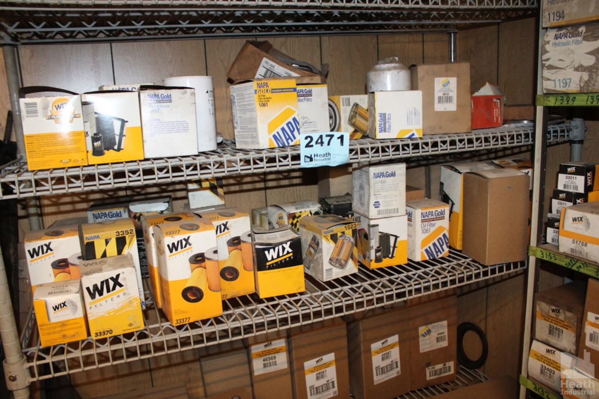 LARGE QTY TRUCK AND EQUIPMENT FILTERS WITH SHELVING UNIT - Image 2 of 3