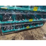 LARGE QUANTITY OF PIPE HANGERS ON SHELF (NO GREEN BINS, CONTENTS ONLY)