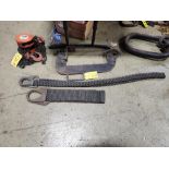 (2) MESH LIFTING SLINGS AND LIFTING HOOK