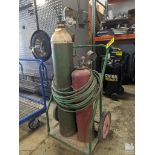 WELDING CART WITH TANKS, HOSES, GAUGES, TORCH