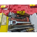 (2) TRUECRAFT 14" PIPE WRENCHES, STRAP WRENCH IN BOX