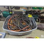 LARGE QTY OF AIR HOSE IN PLASTIC BIN