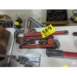 (3) ASSORTED PIPE WRENCHES