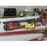 (2) ASSORTED PIPE WRENCHES