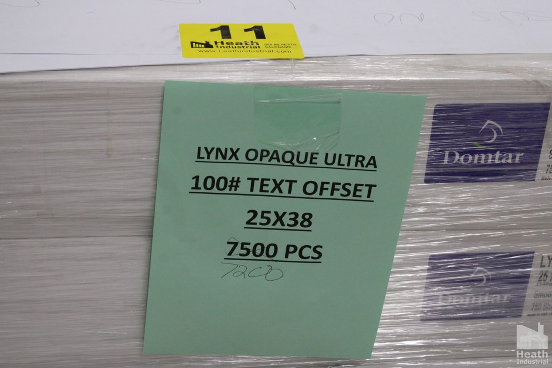 (1) SKID DOMTAR LYNX OPAQUE ULTRA 25" X 38" PAPER APPROXIMATELY 7,200 SHEETS (SEALED) - Image 2 of 2