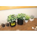 ASSORTED ARTIFICIAL PLANTS AND DECORATIONS