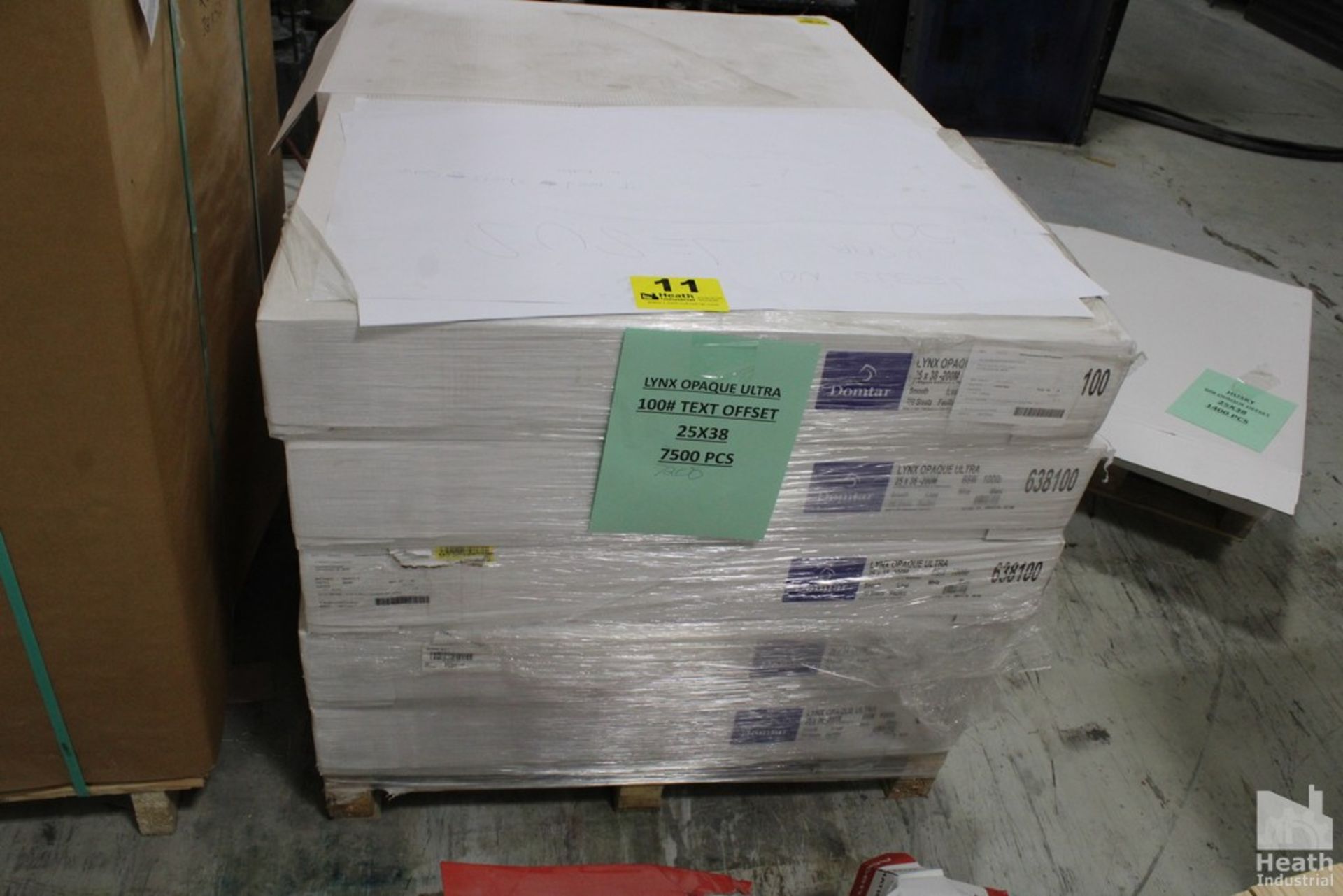 (1) SKID DOMTAR LYNX OPAQUE ULTRA 25" X 38" PAPER APPROXIMATELY 7,200 SHEETS (SEALED)