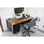 STEEL FRAME OFFICE DESK WITH CHAIR 60" X 28" X 29"