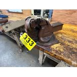 4-1/2" SWIVEL BENCH VISE WITH 72" X 30" X 34" WOOD TOP WORK BNECH