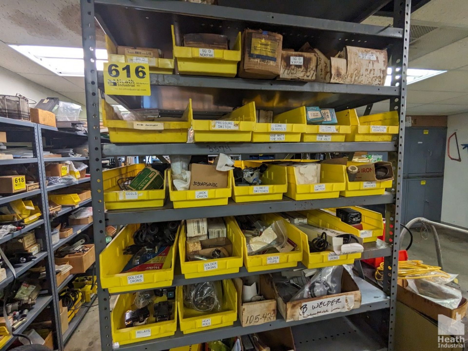 ADJUSTABLE STEEL SHELVING UNIT WITH CONTENTS, 3' X 2' X 6' - Image 3 of 5