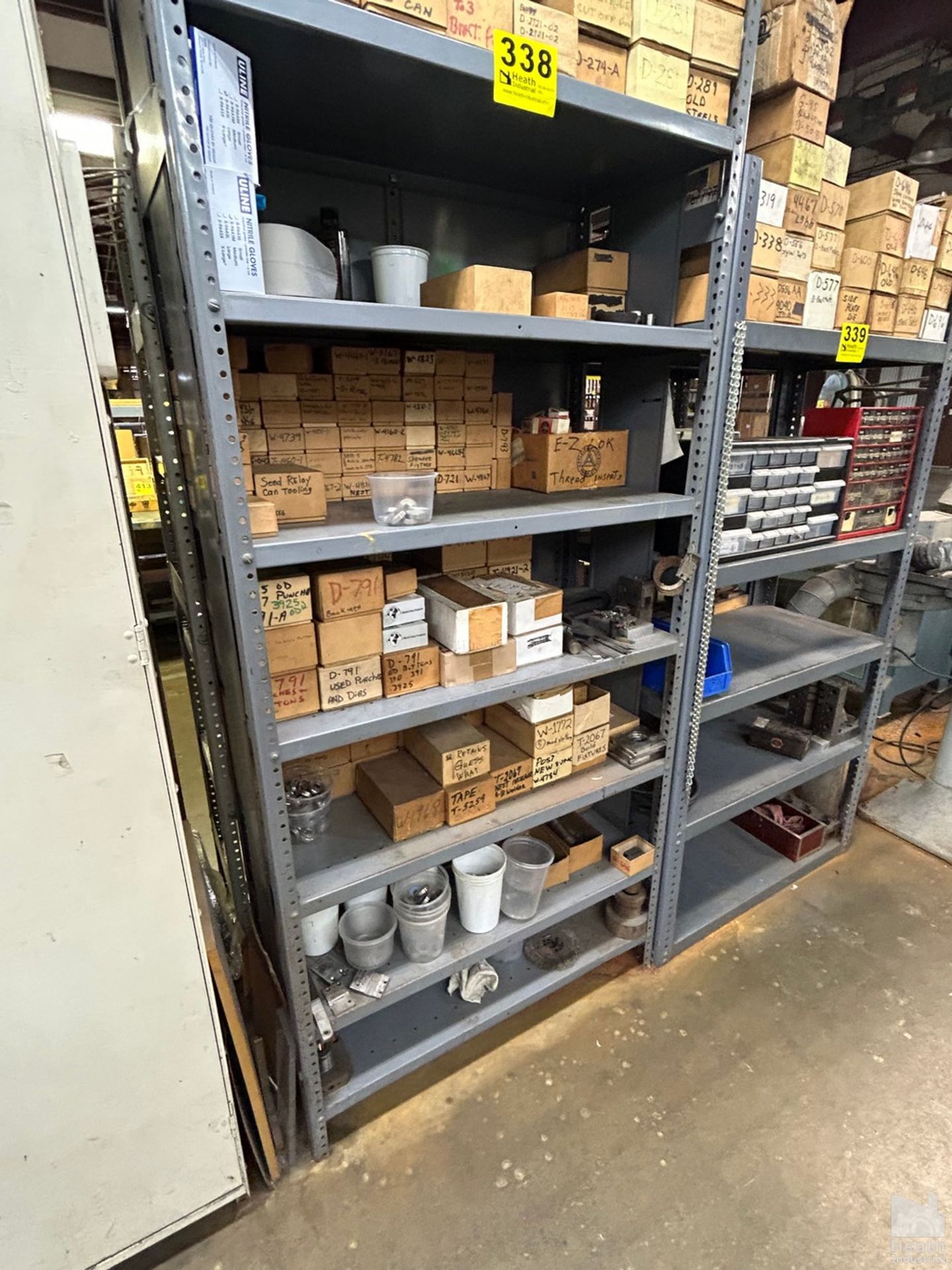 STEEL SHELVING UNIT WITH CONTENTS 36" X 18" X 84"