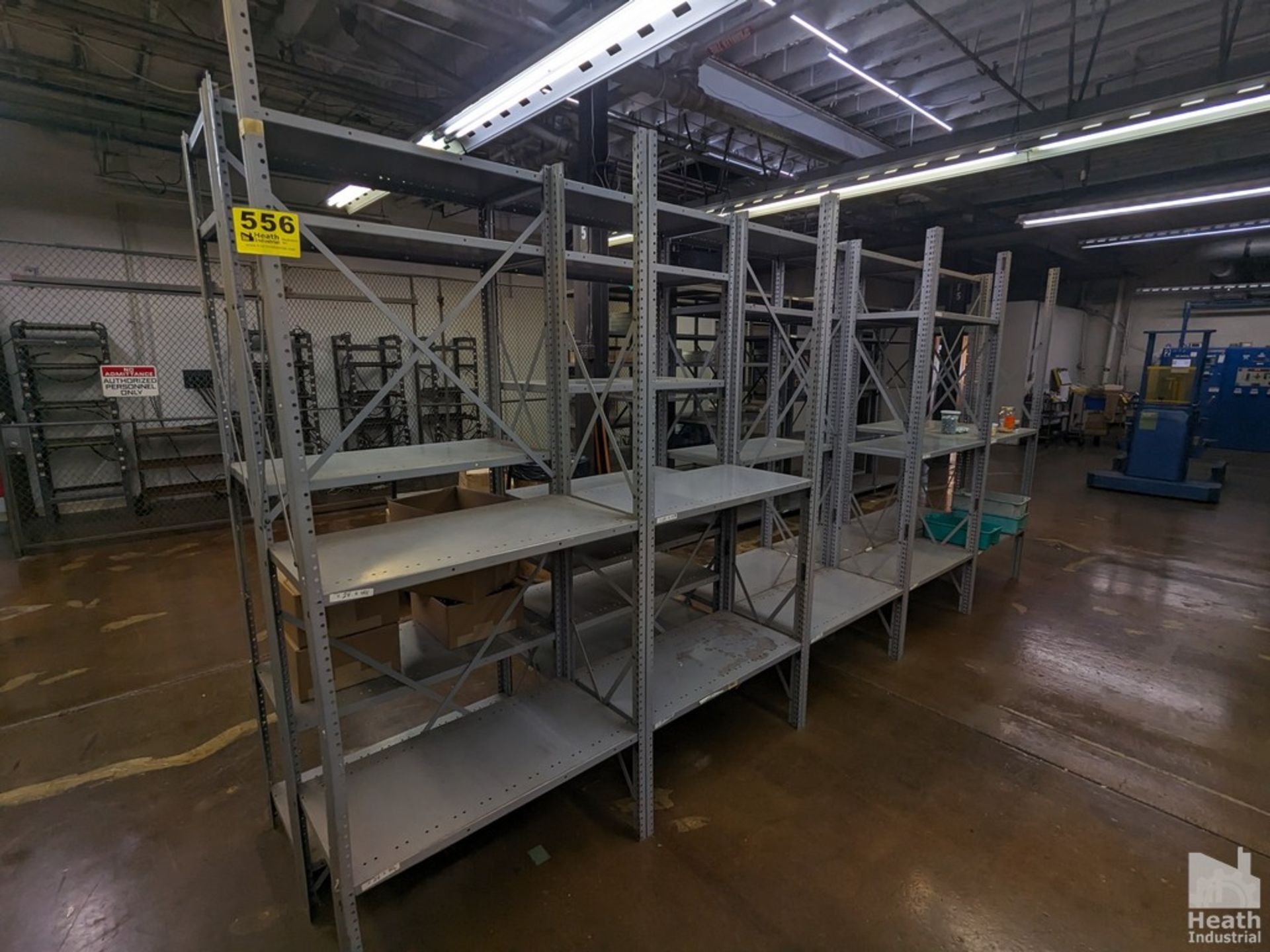 (5) SECTIONS ADJUSTABLE STEEL SHELVING, 36" X 18" X 86"