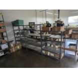 (3) SECTIONS OF ASSORTED ADJUSTABLE STEEL SHELVING (NO CONTENTS)