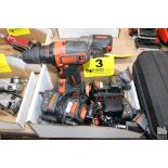 BLACK & DECKER CORDLESS DRILL WITH (4) BATTERIES AND CHARGERS