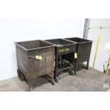 (3) STEEL MATERIAL CARTS, 28" X 28" X 37"