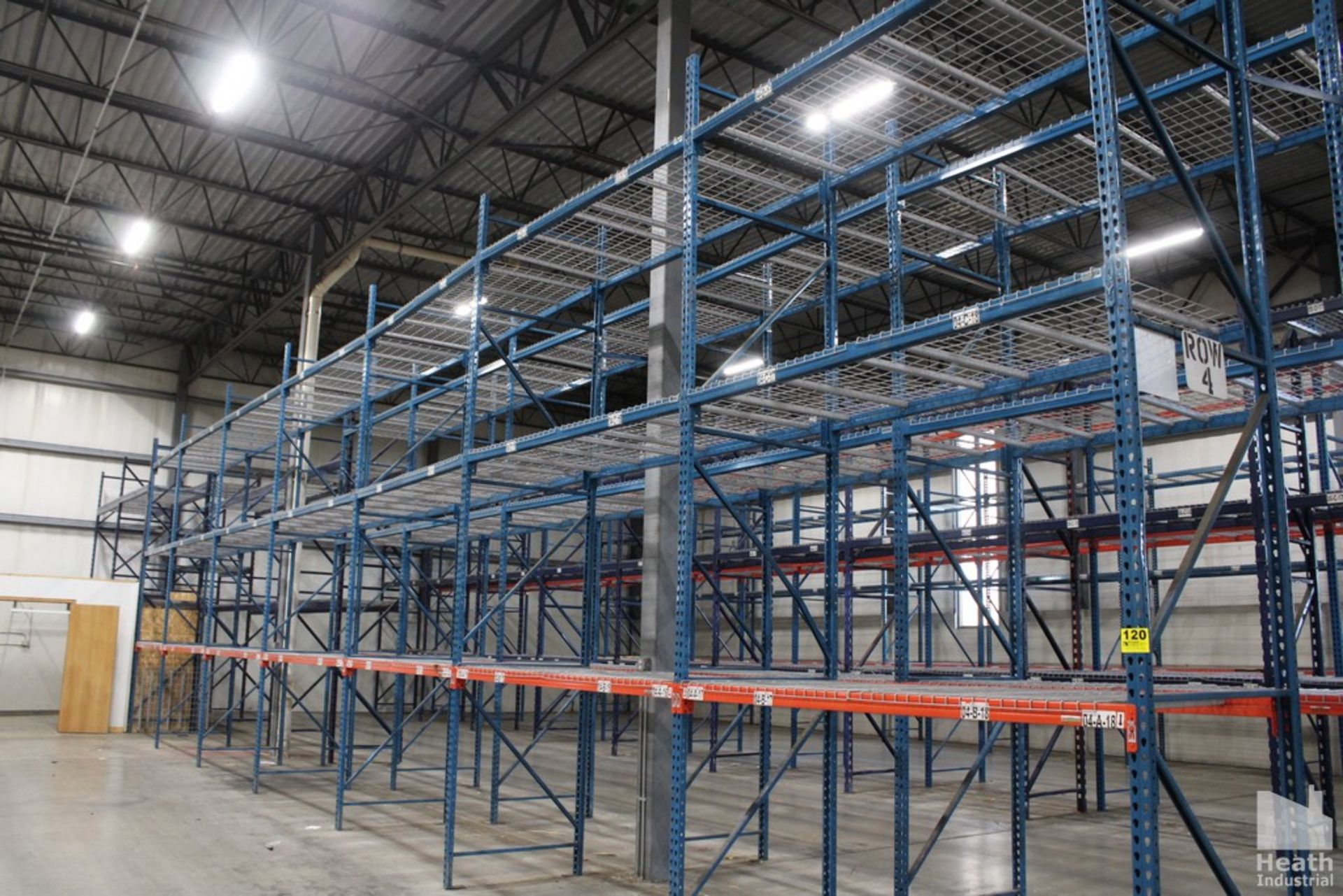 (7) SECTIONS OF TEAR DROP STYLE PALLET RACK, WITH WIRE DECKING, 8' X 42" X 16' HIGH