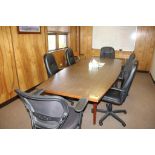 CONFERENCE TABLE WITH (6) ARM CHAIRS 10' X 4'
