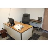 OFFICE DESK & CHAIR, TABLE 60" X 30" X 31"