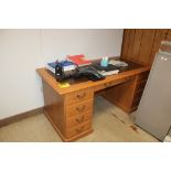 WOOD OFFICE DESK, 61" X 30" X 30"