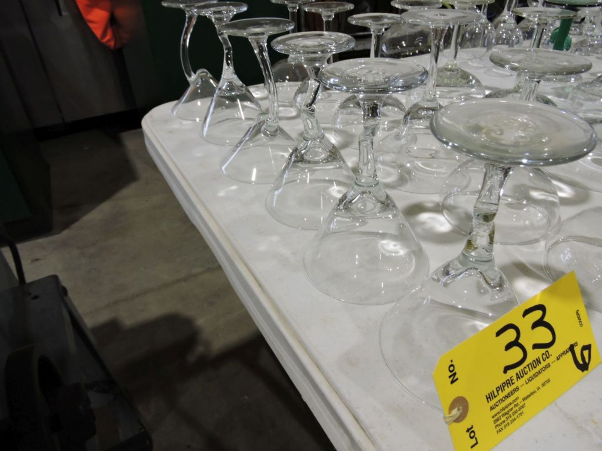 Crooked stem martini type glasses.