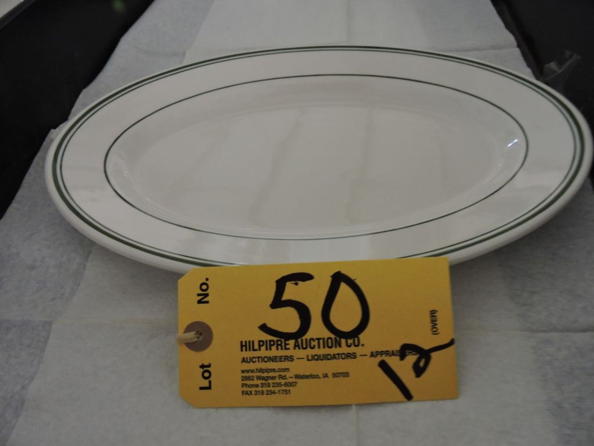 New 13 1/2" x 9 Buffalo china steak plates.