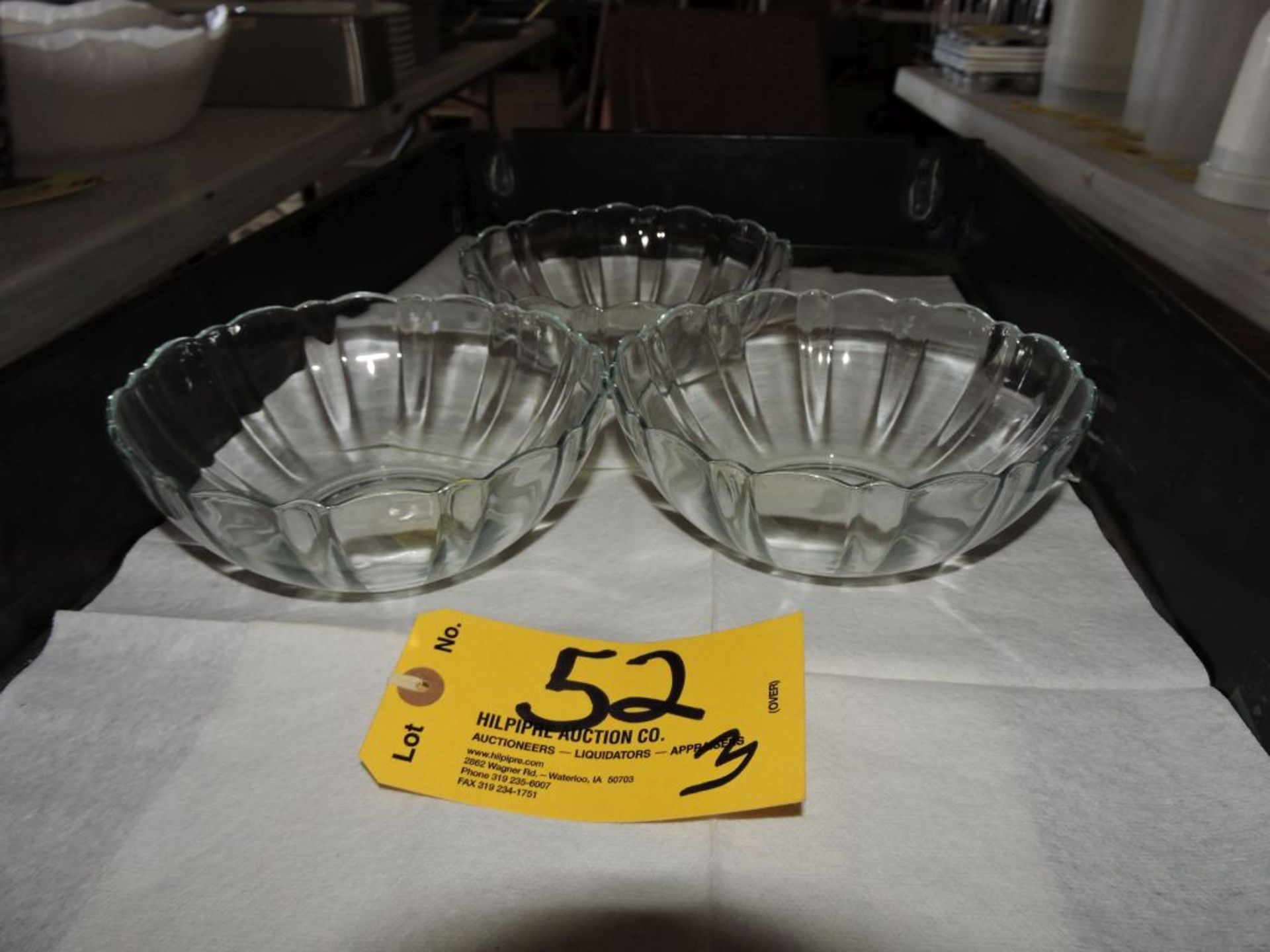 Glass bowls, 7".