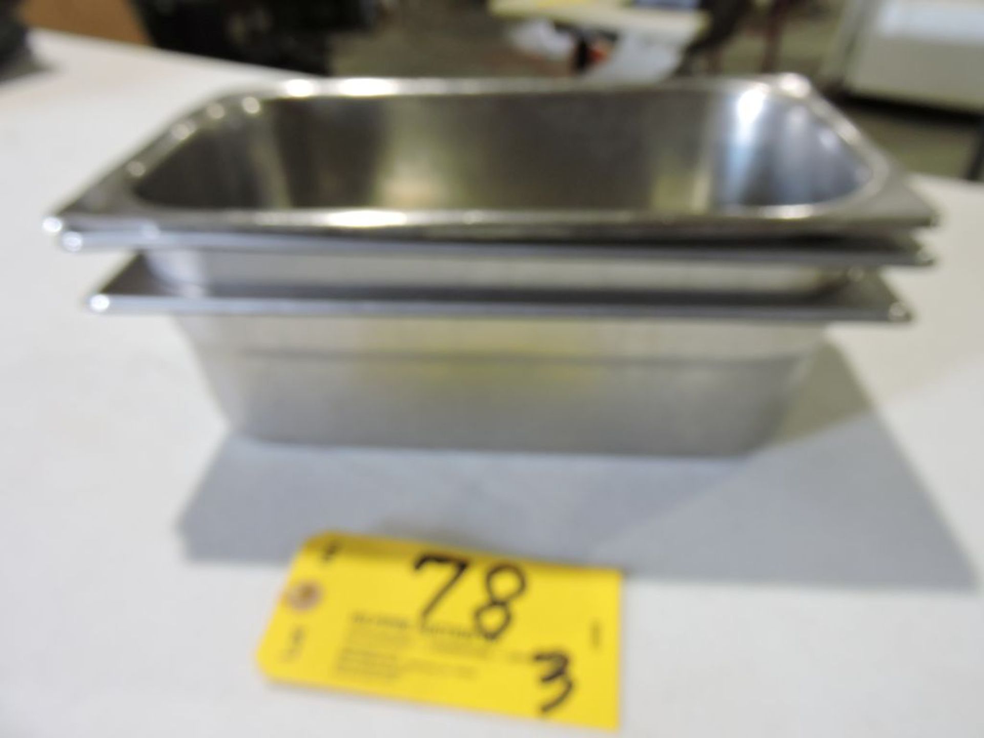 Stainless steel steam table pans, 6 x 12 x 4.